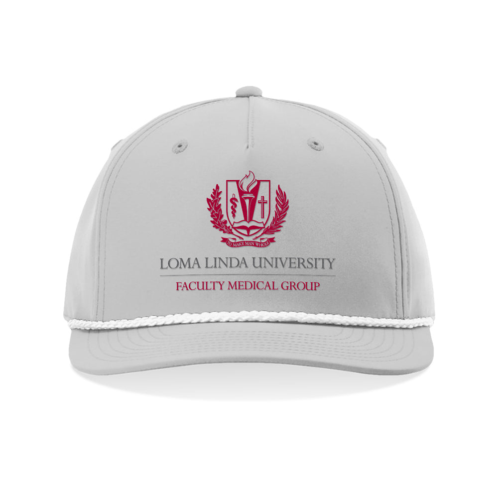 White Logo Snapback Rope Hat - Light Grey/White
