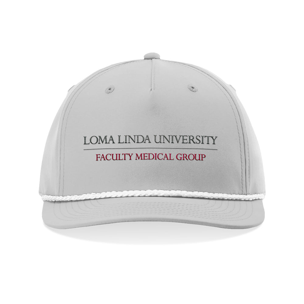Embroidered Snapback Rope Hat - Light Grey/White