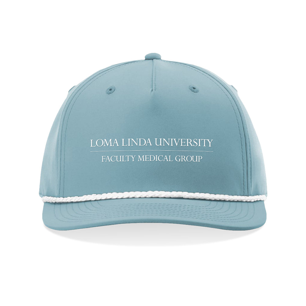 Embroidered Snapback Rope Hat - Smoke Blue/White